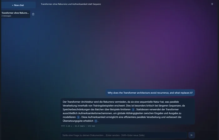 Screenshot: aufgeklappte Quellenstelle im Dokumentenpanel